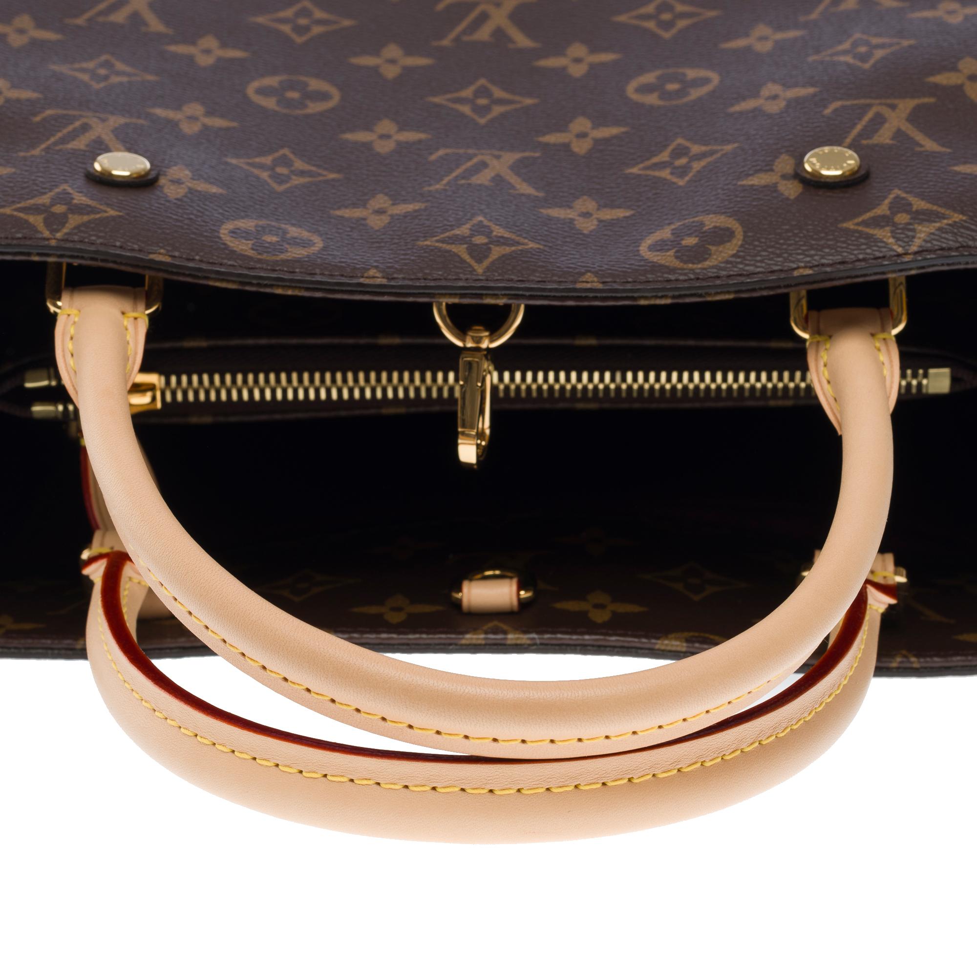 New Louis Vuitton Montaigne MM handbag strap in brown monogram canvas, GHW For Sale 4