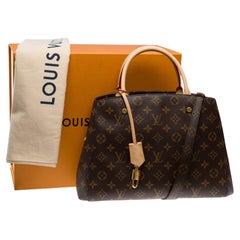 New Louis Vuitton Montaigne MM handbag strap in brown monogram canvas, GHW