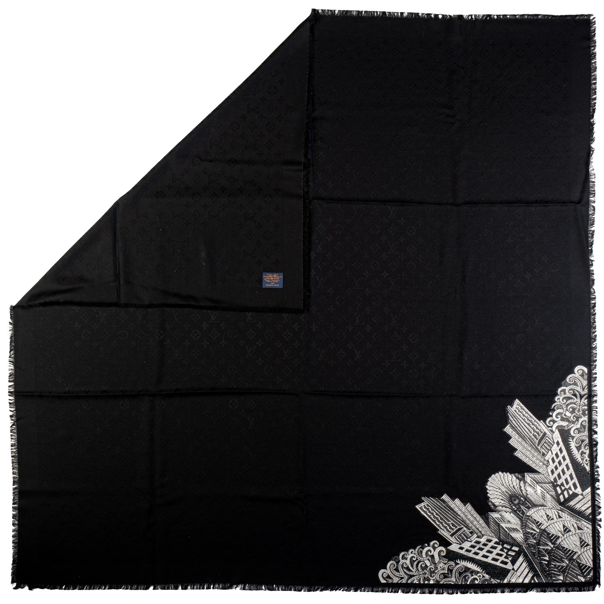 Black New Louis Vuitton New York Lim. Ed. Shawl  For Sale