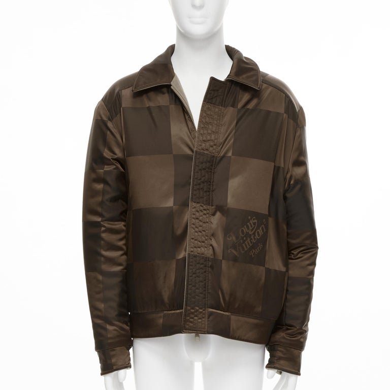 Louis Vuitton Brown Damier Reversible and Convertible Hooded Bomber Jacket  XL