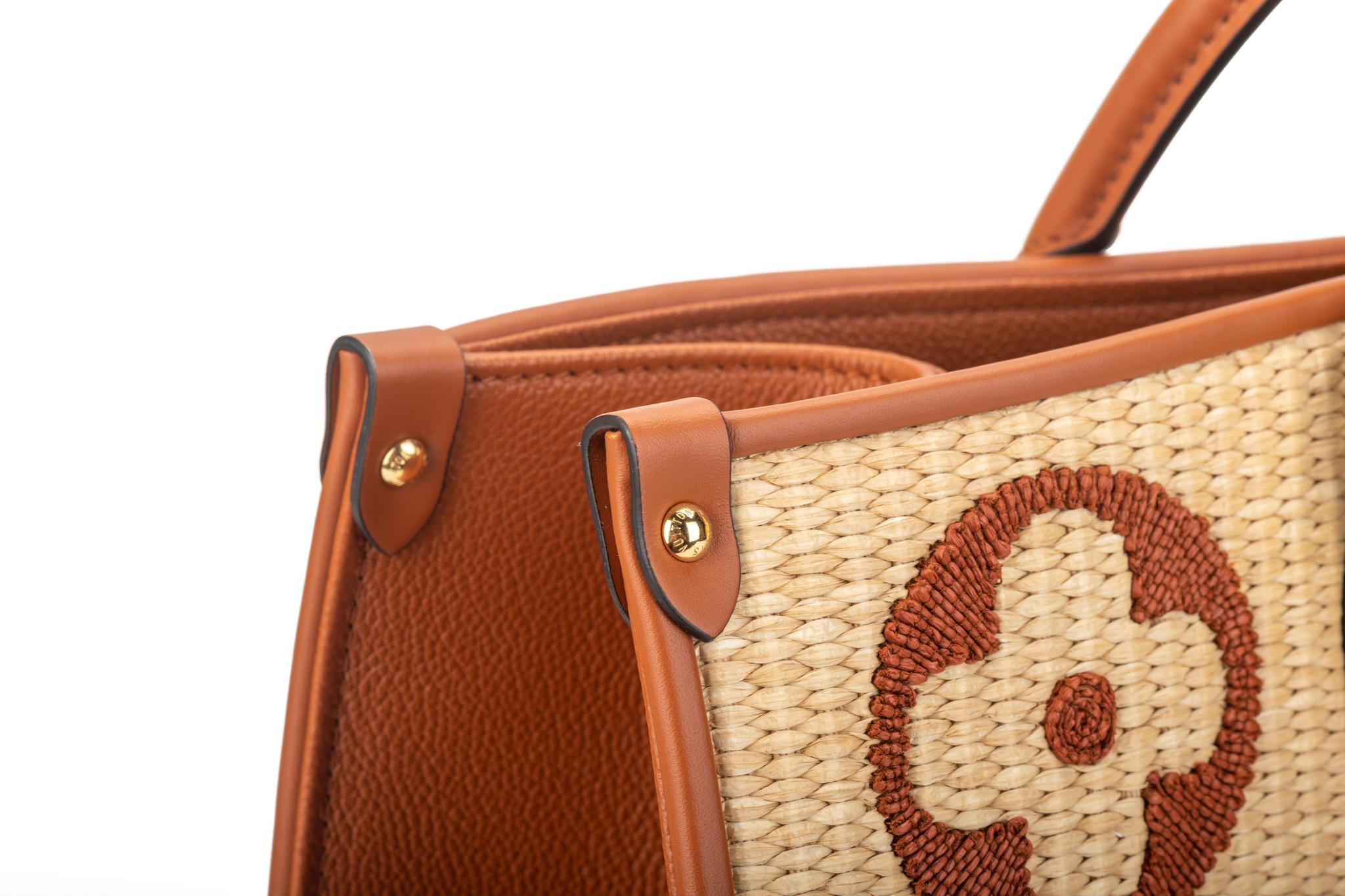 New Louis Vuitton Raffia Limited.Edition On The Go Bag with Box 12