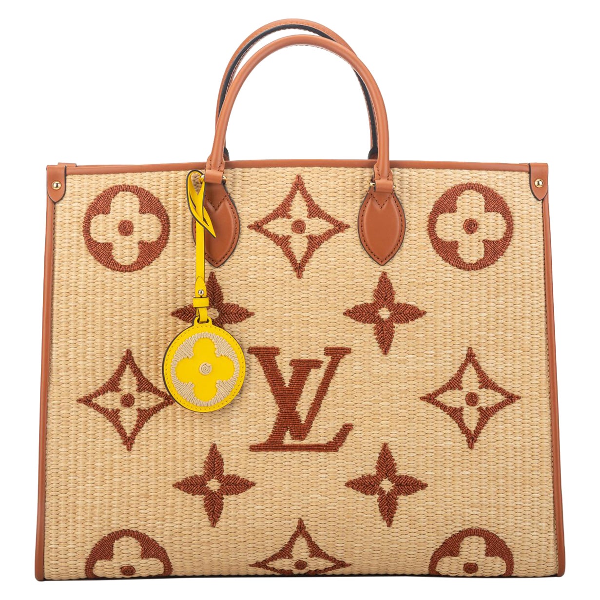 New Louis Vuitton Raffia Limited.Edition On The Go Bag with Box at 1stDibs