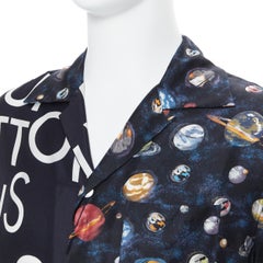 new LOUIS VUITTON Split Galaxy print short sleeve 100% silk hawaiian shirt L