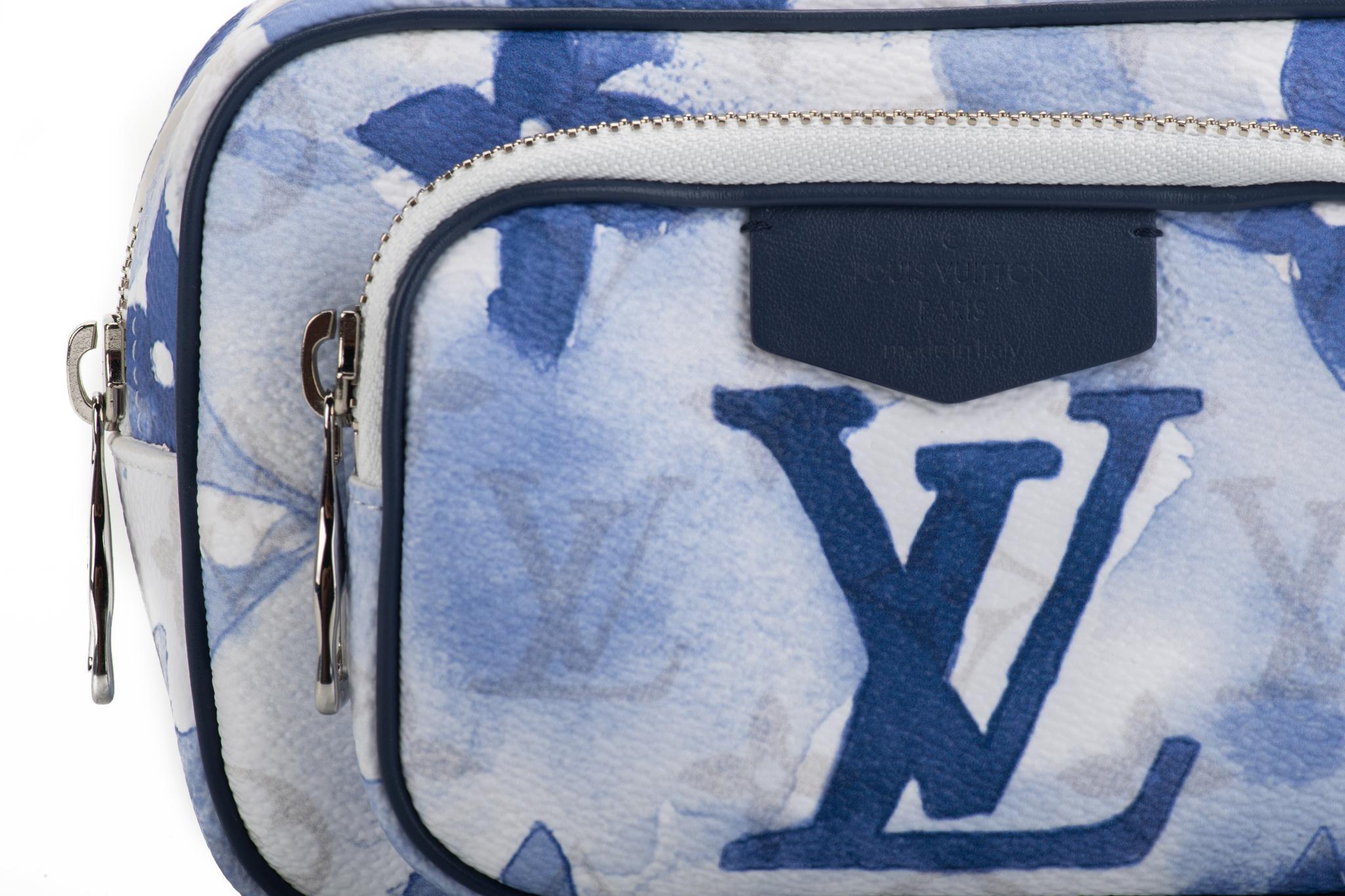 New Louis Vuitton Unisex Watercolor Blue Messenger Bag with Box 4