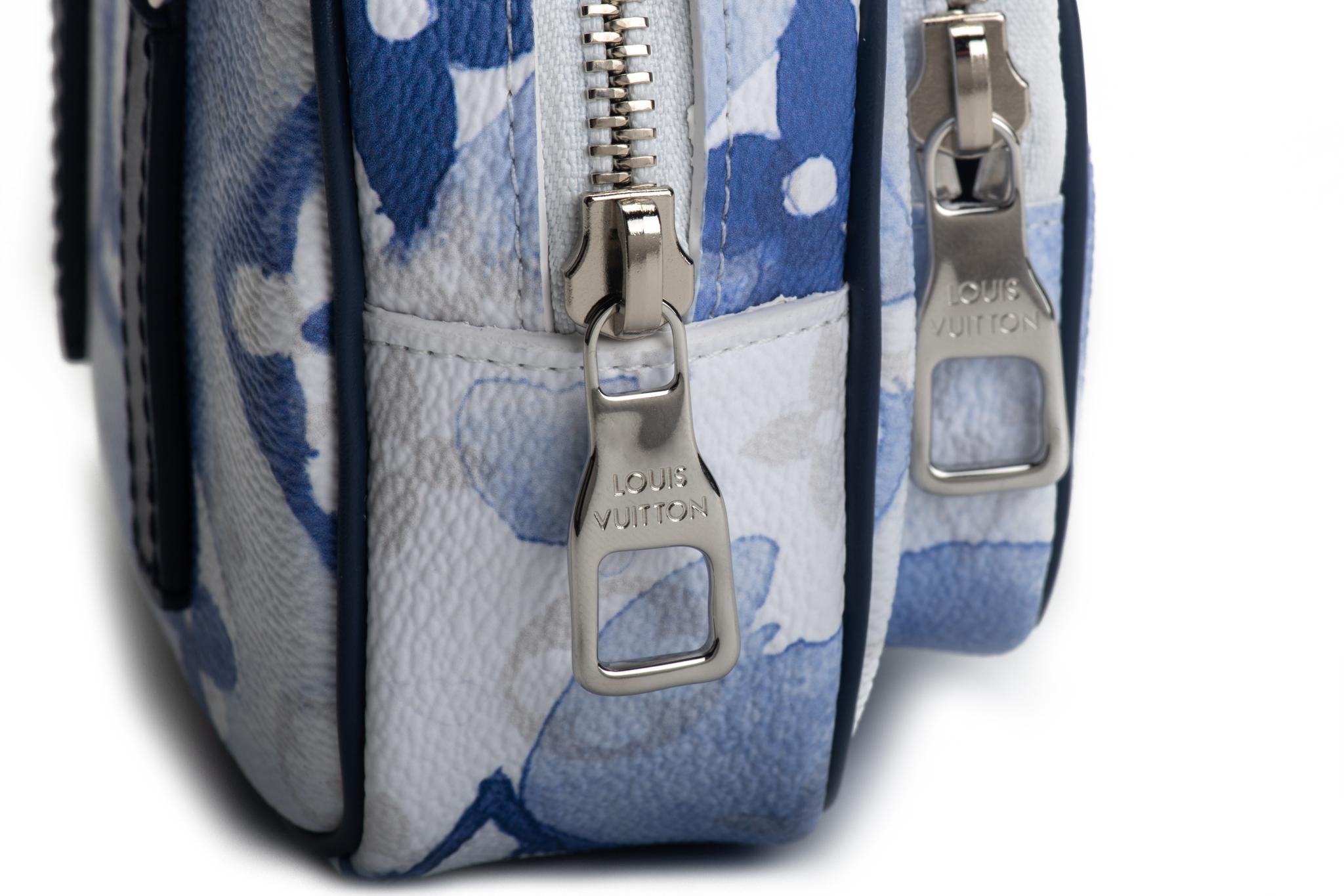 New Louis Vuitton Unisex Watercolor Blue Messenger Bag with Box 5