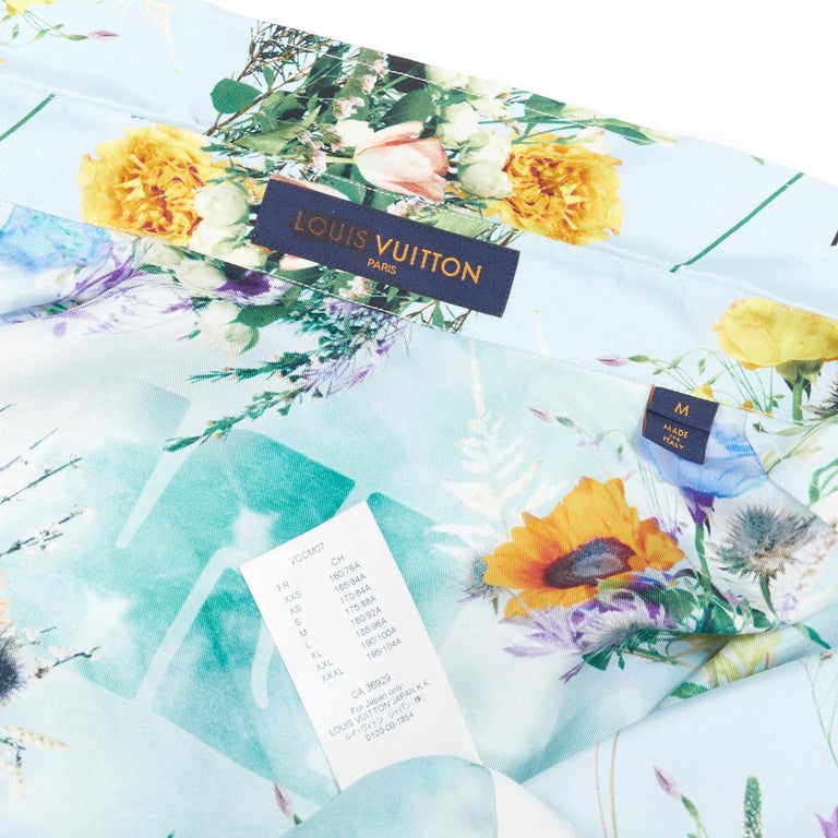 Louis Vuitton t-shirt with floral embroidery White Blue Cotton ref.446719 -  Joli Closet