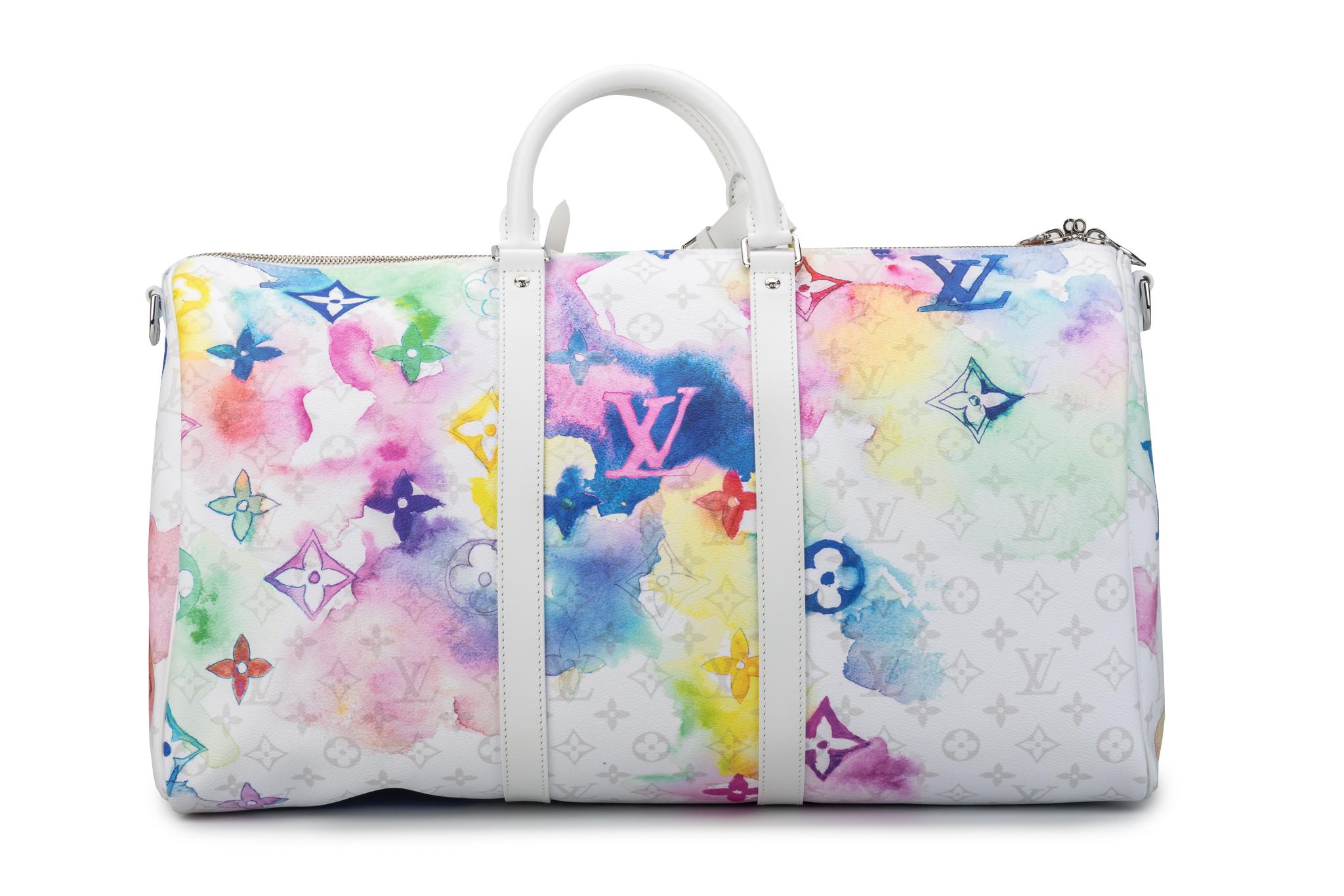 Gray New Louis Vuitton  Watercolor Keepall Bag 50 For Sale
