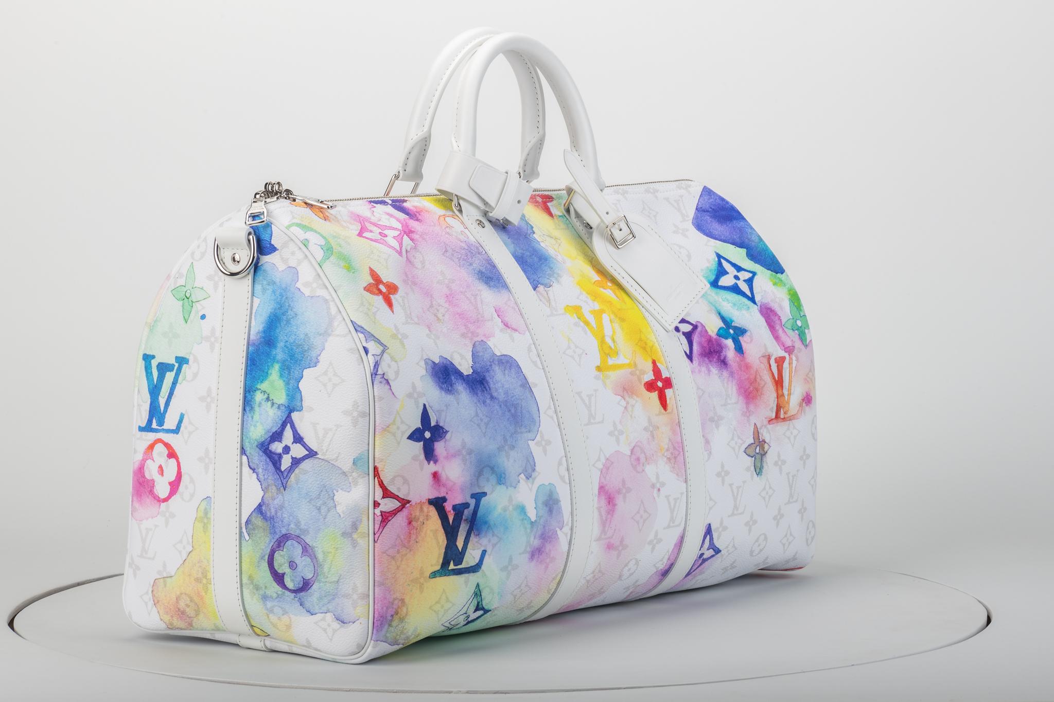 Women's or Men's New Louis Vuitton  Watercolor Keepall Bag 50 For Sale