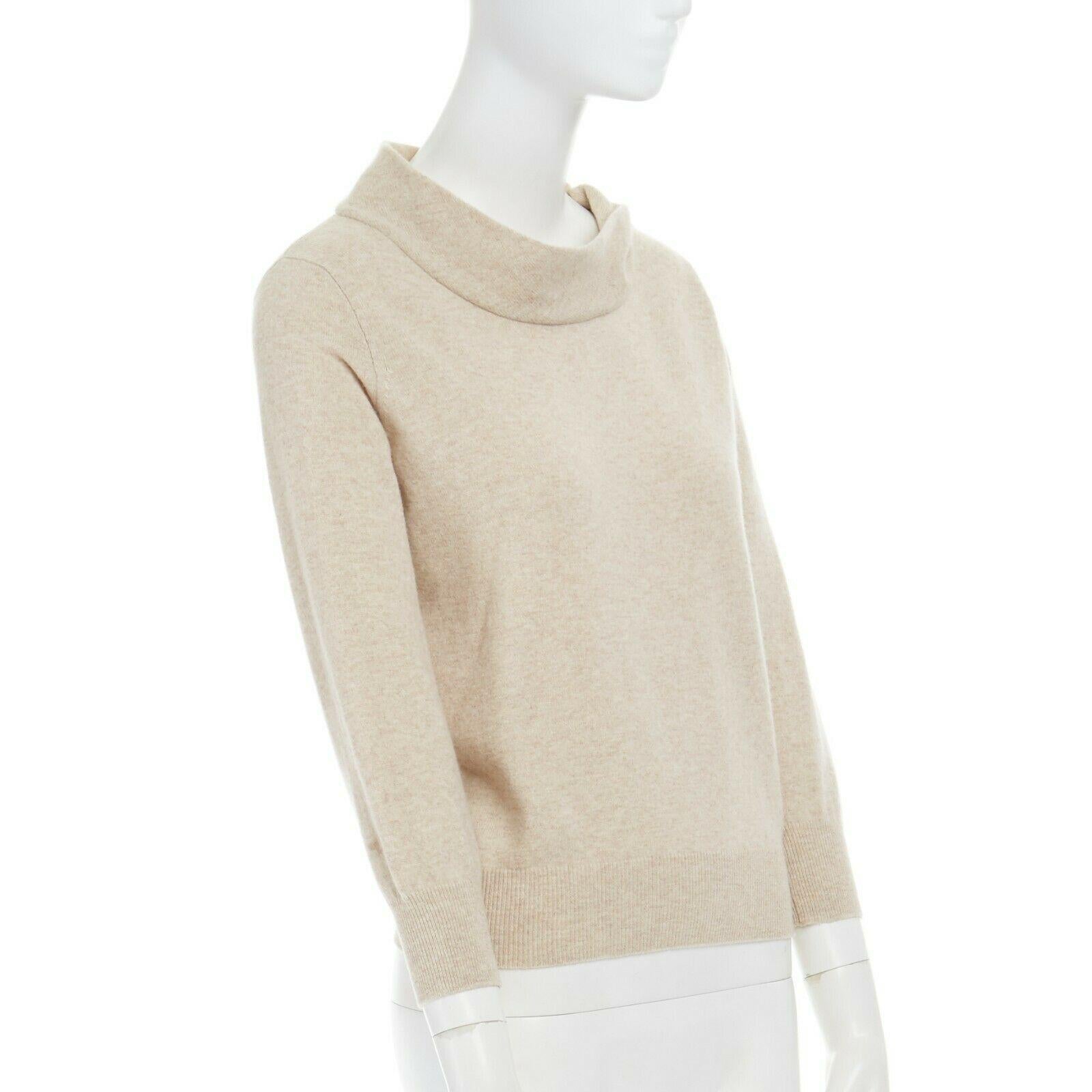 new LOUIS VUITTON wool cashmere beige crystal button stand collar sweater M In Good Condition In Hong Kong, NT