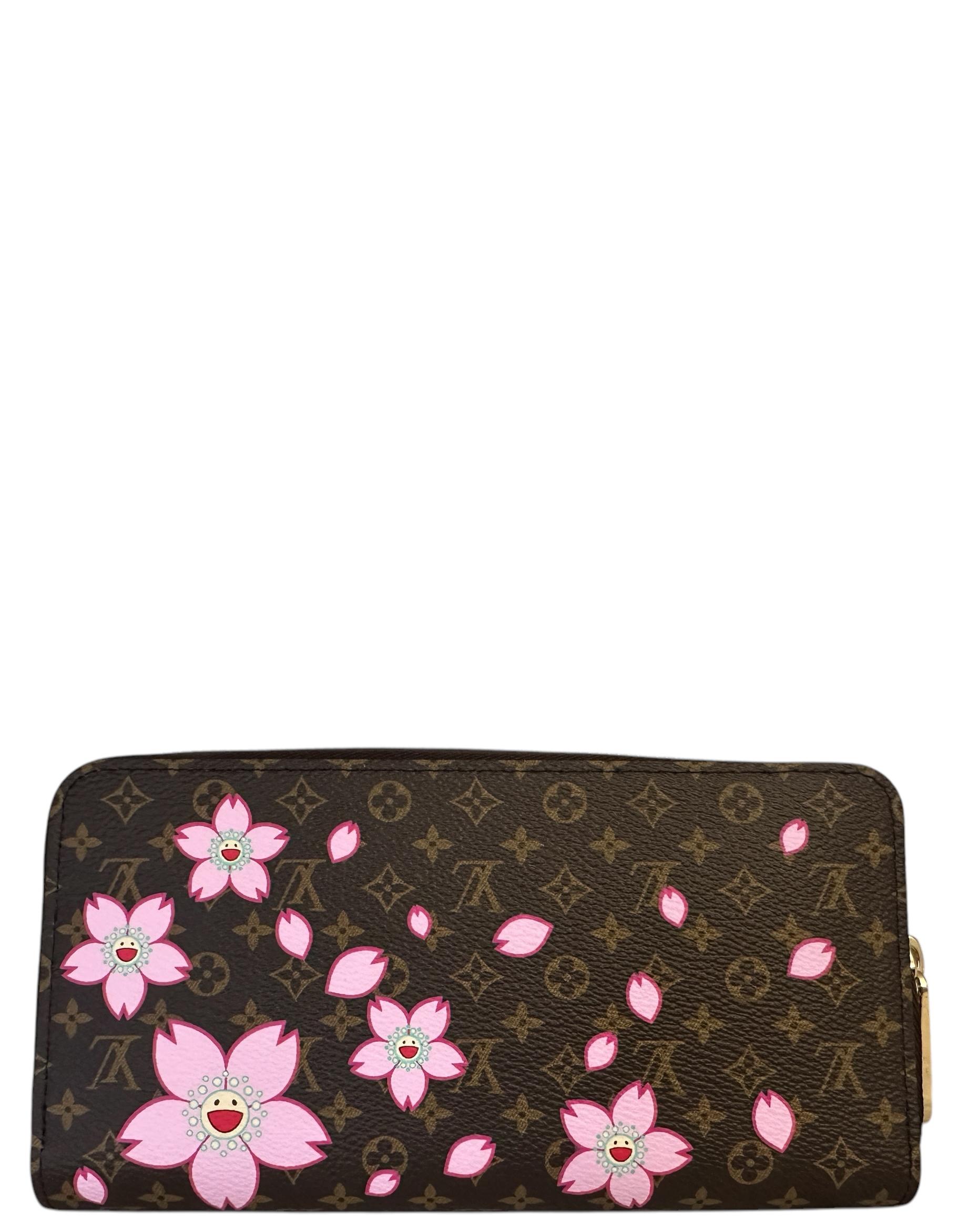 Women's NEW Louis Vuitton x Takashi Murakami 2025 Cherry Blossom Zippy Wallet For Sale