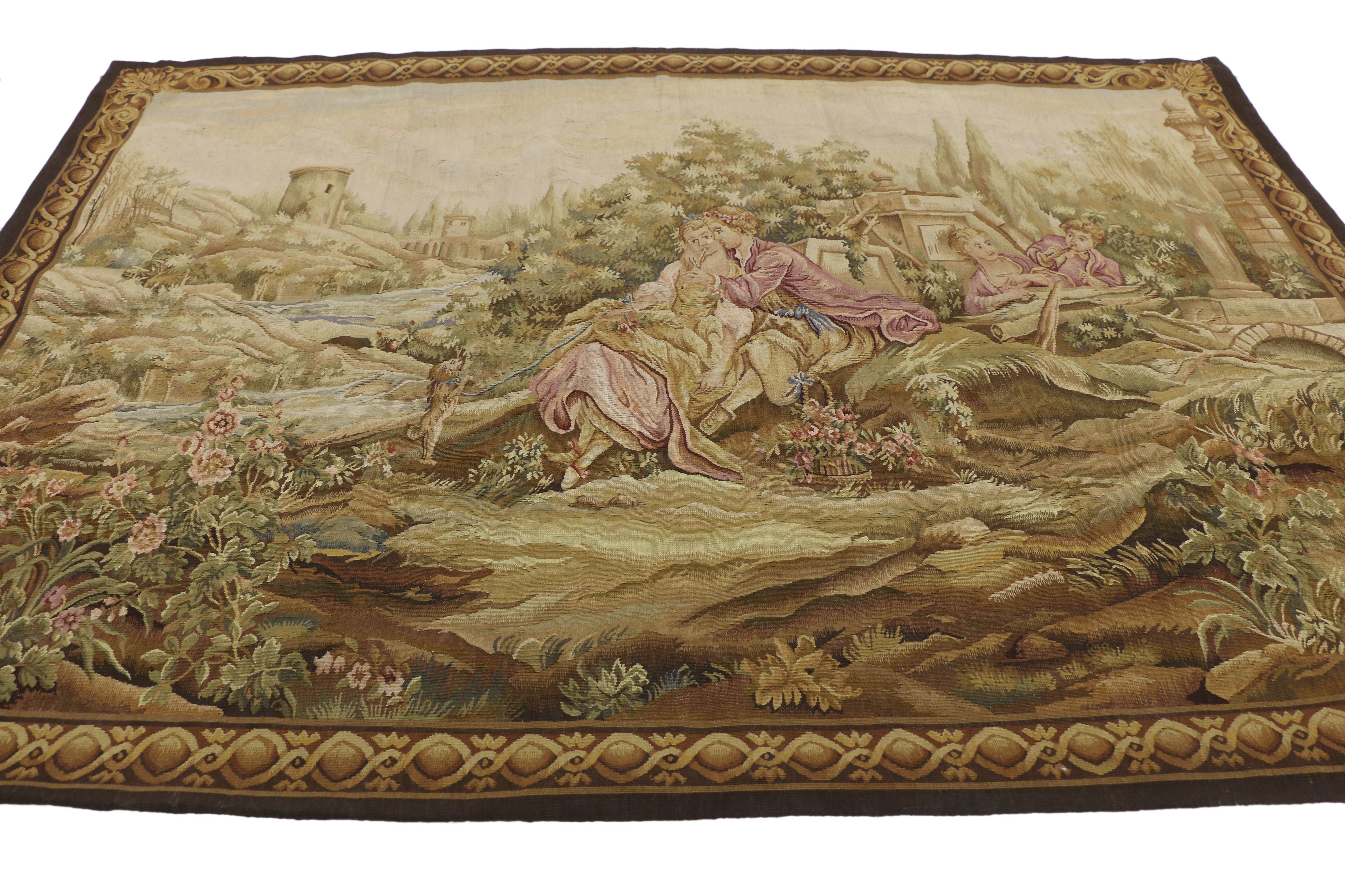 Neuer Wandteppich im Louis-XV-Stil, inspiriert von der Noble Pastorale-Serie, Francois Boucher (Romantik) im Angebot
