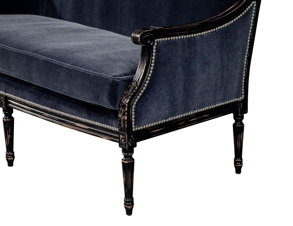New Louis XVI Style Distressed Settee Chaise Love Seat 4