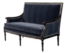 New Louis XVI Style Distressed Settee Chaise Love Seat
