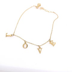 New Love Bracelet on Adjustable Chain in 18ct Yellow Gold