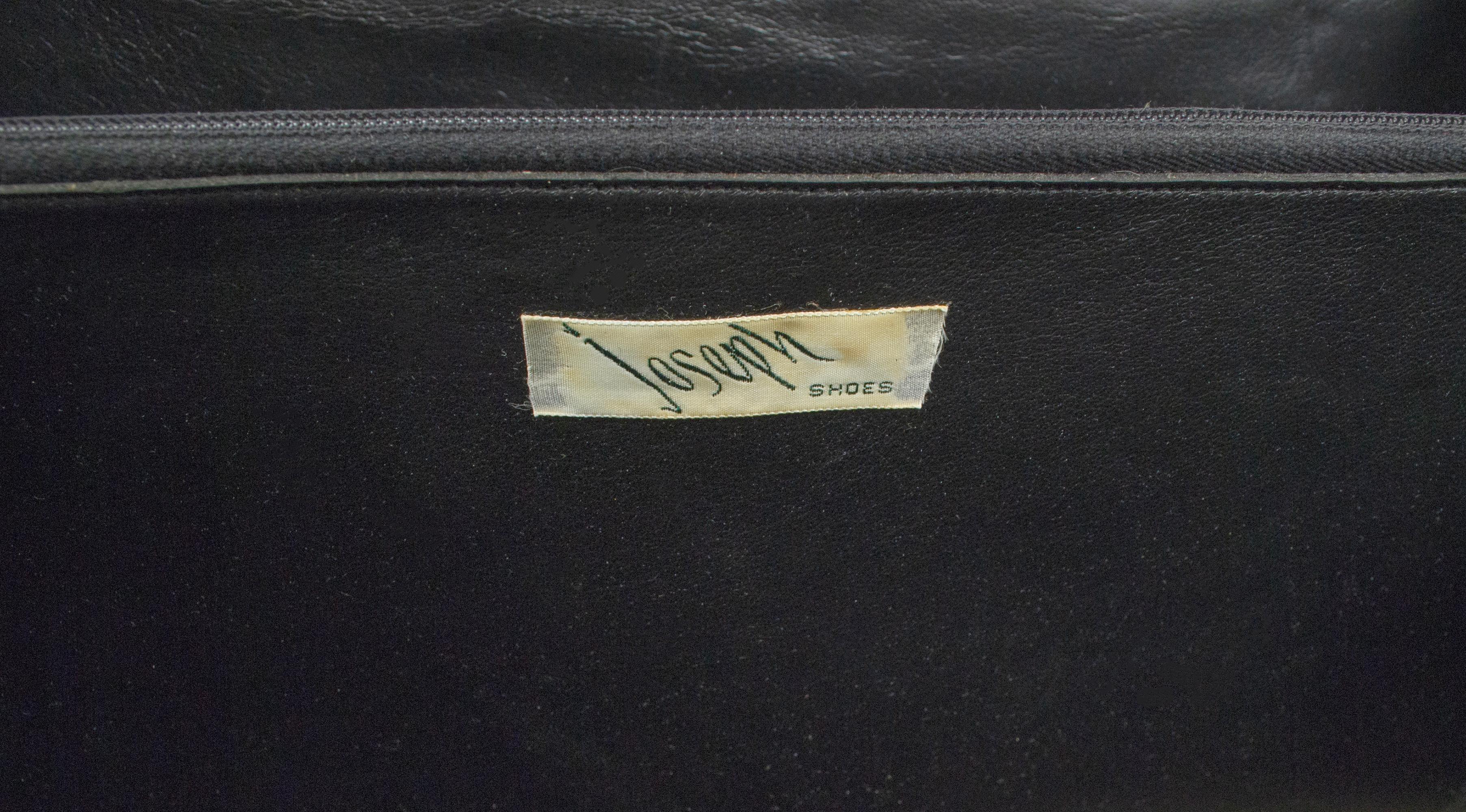 Neu Lucille de Paris Großer Schwarzer Glanz Krokodil Top Handle Bag - 14