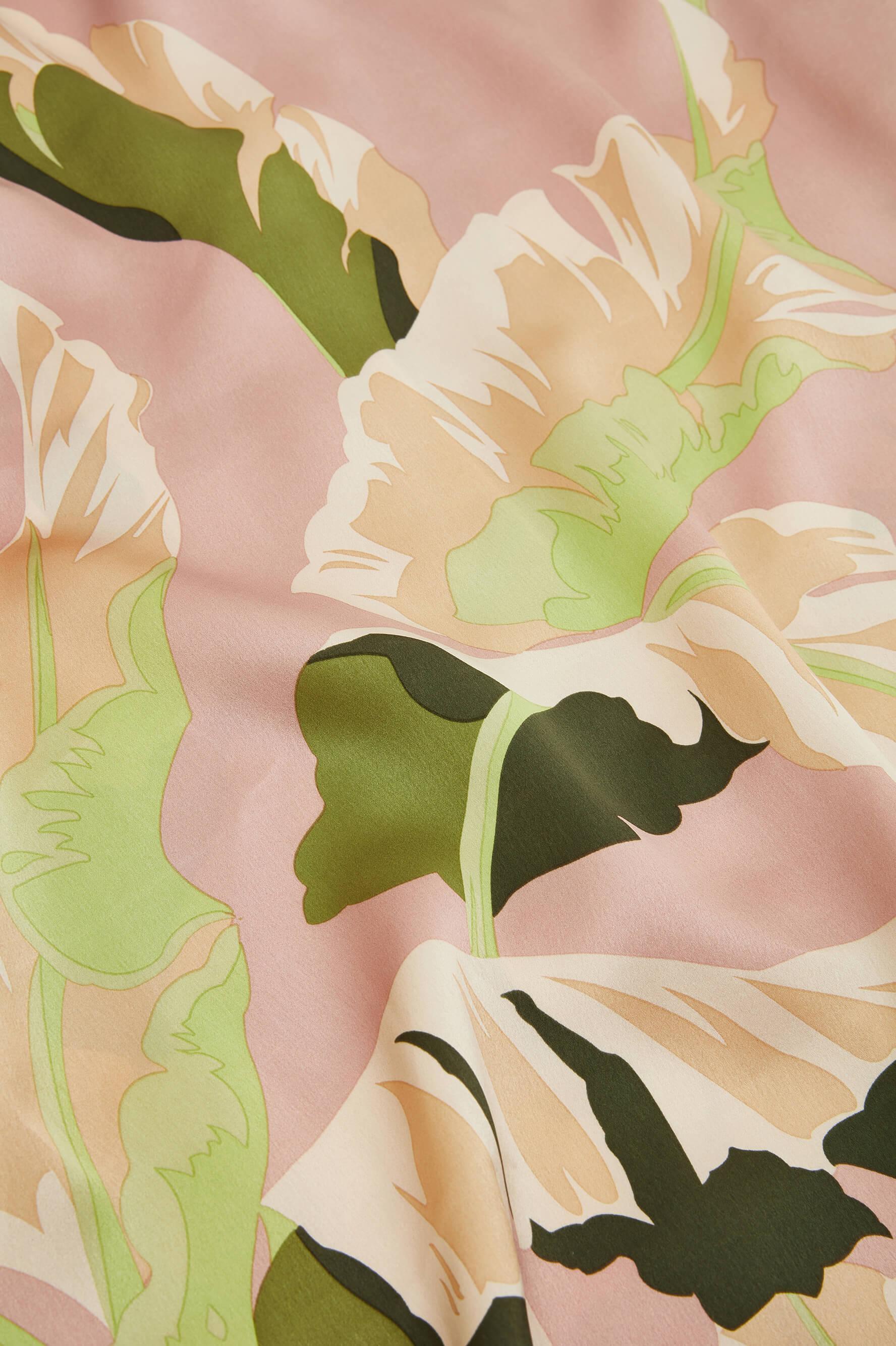 Robe de soirée luxueuse Olivia von Halle rose pâle en soie à fleurs, taille M/L en vente 2