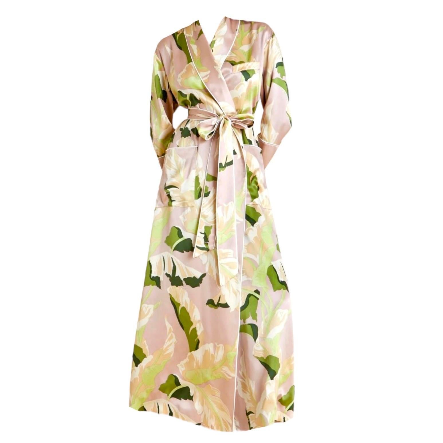 Luxuriöses Olivia von Halle Blush Pink Floral Seide Kleid Robe M/L, NEU