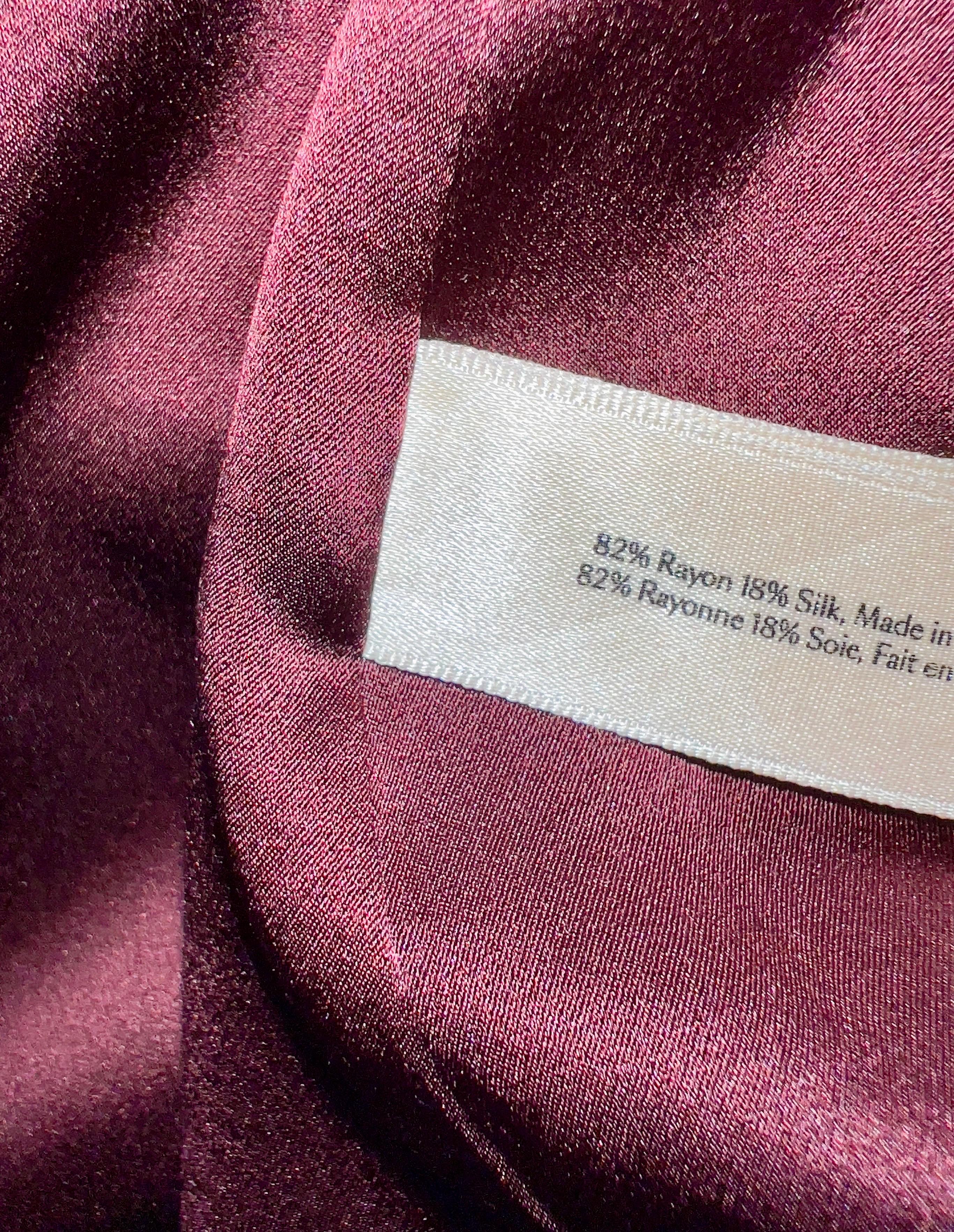 NEW Luxuriöse Olivia von Halle Deep Crimson Velvet Silk Dressing Gown Robe XS/S im Angebot 2
