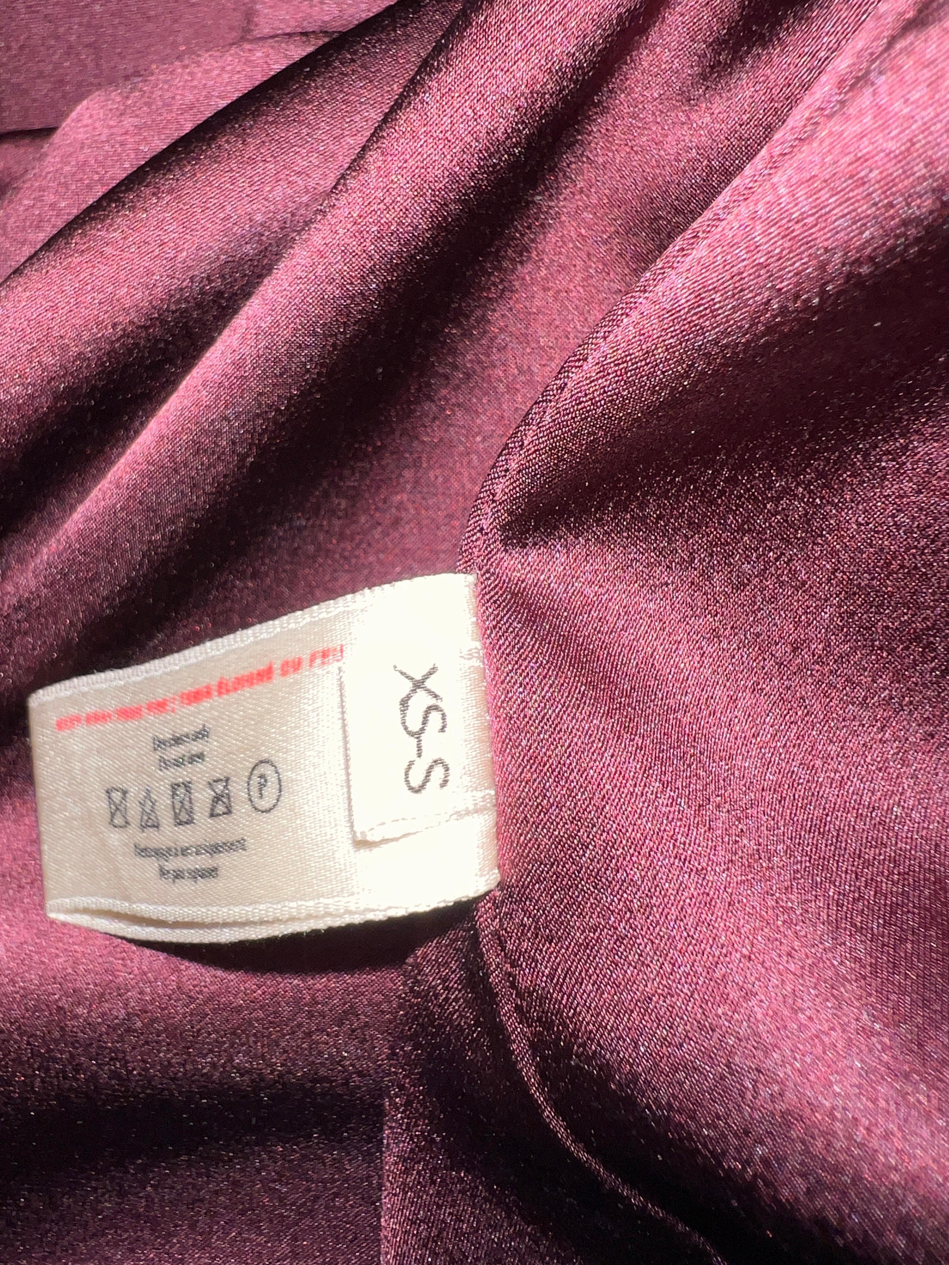 NEW Luxuriöse Olivia von Halle Deep Crimson Velvet Silk Dressing Gown Robe XS/S im Angebot 3