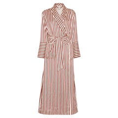 NEW Luxurious Olivia von Halle Striped Silk Dressing Gown Robe XS-S