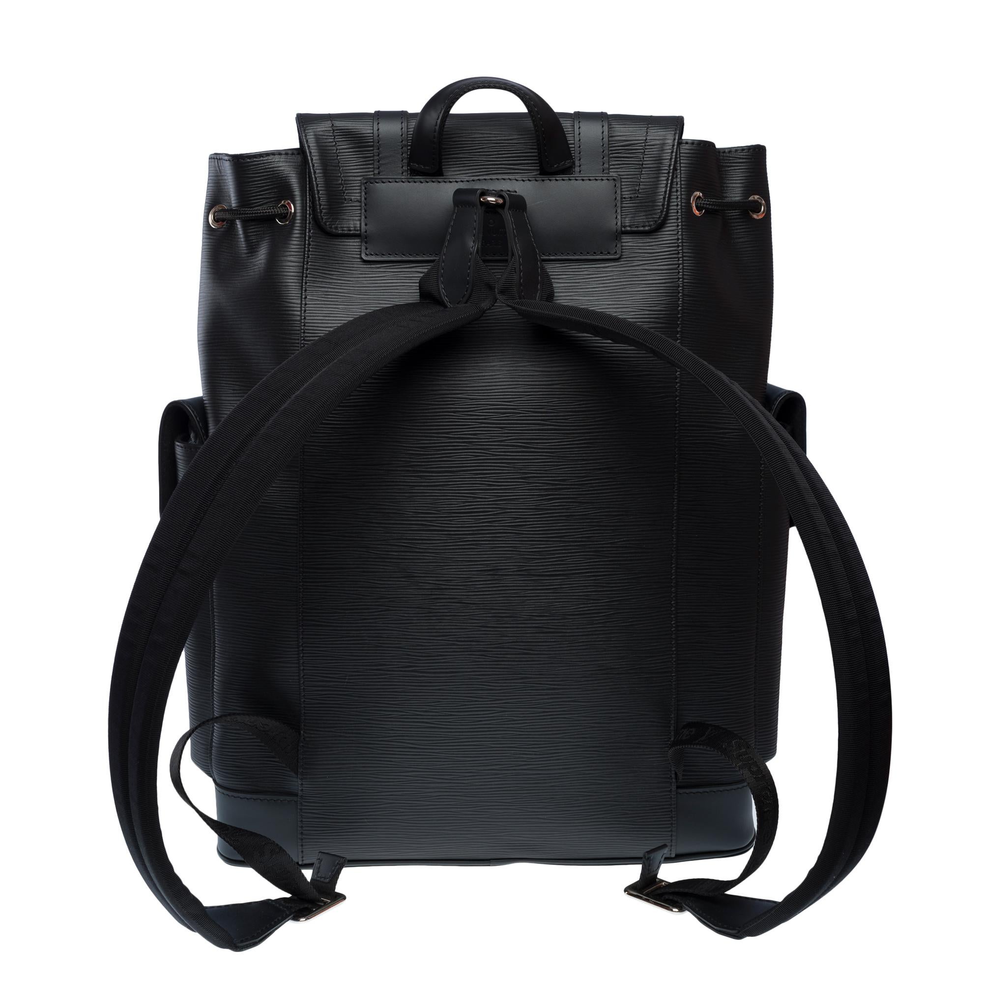 Women's or Men's New LV X Supreme Christopher limited edition backpack in Black epi leather, PHW