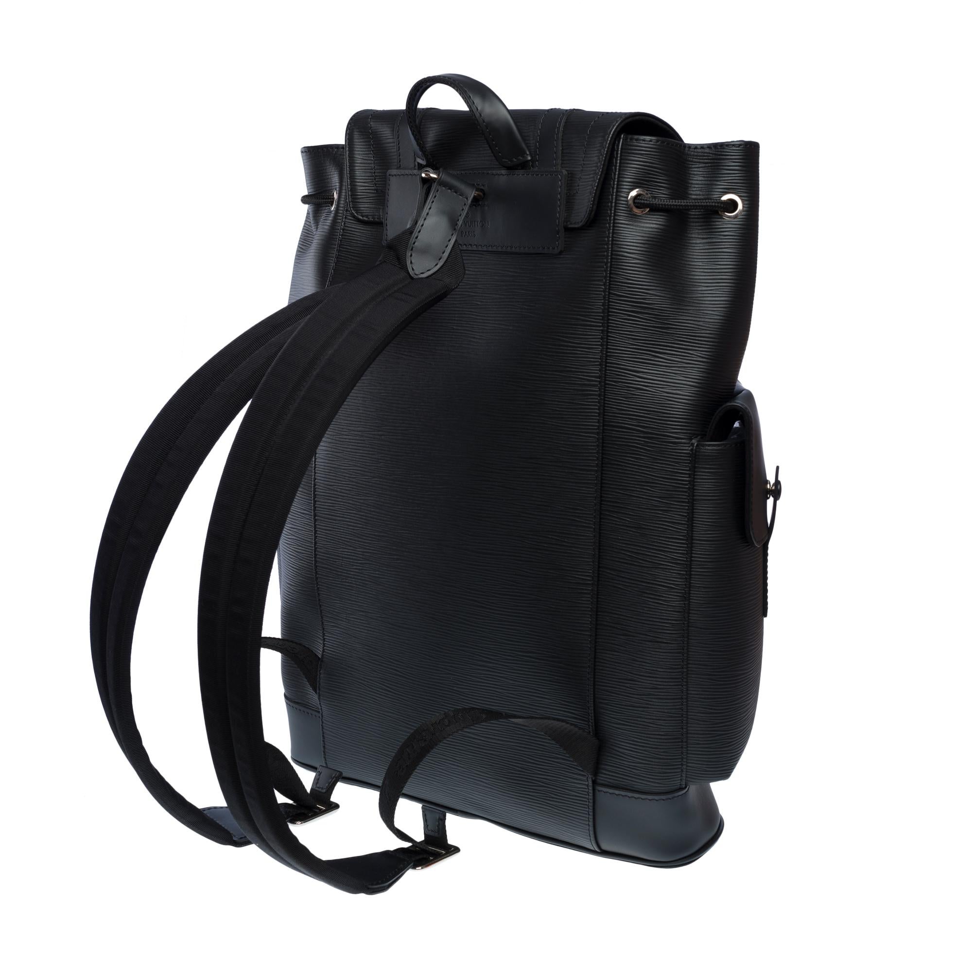 New LV X Supreme Christopher limited edition backpack in Black epi leather, PHW 2