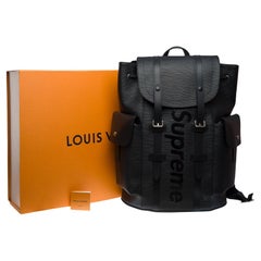 New LV X Supreme Christopher limited edition backpack in Black epi leather, PHW