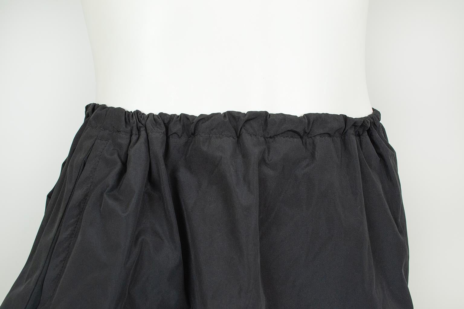 New Japanese Avant Garde Black Nylon Parachute Bubble Midi Skirt – S-M, 2018 For Sale 4