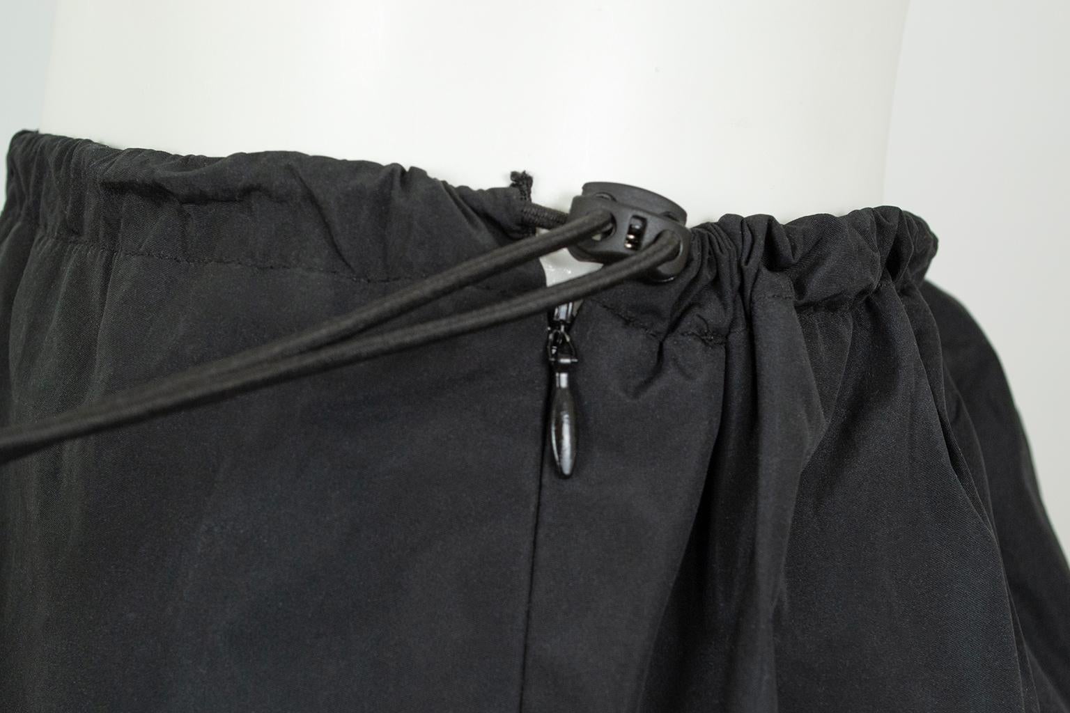 New Japanese Avant Garde Black Nylon Parachute Bubble Midi Skirt – S-M, 2018 For Sale 5