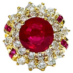 New Madagascar 5.1 Carat Red Ruby & Pink Ruby Gold Plated Sterling Ring