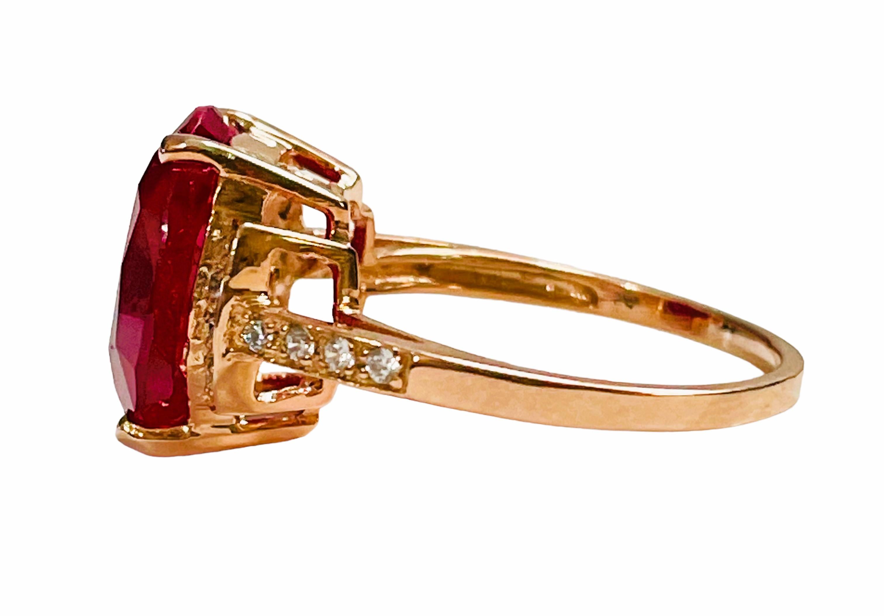Neu Madagascar 7,80 Karat Rubin & Weier Saphir R vergoldeter Sterling Ring (Art déco)
