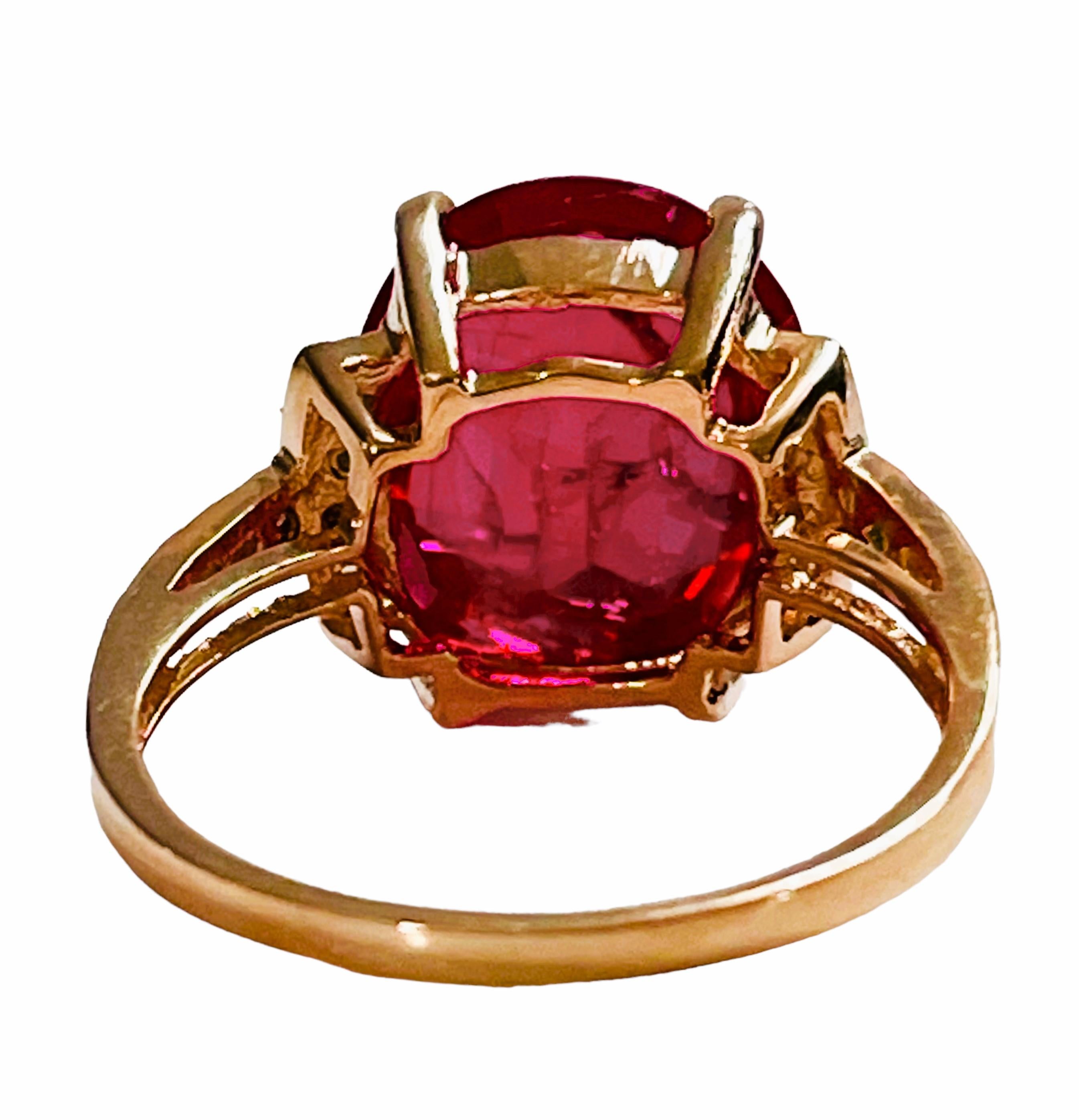 Neu Madagascar 7,80 Karat Rubin & Weier Saphir R vergoldeter Sterling Ring (Ovalschliff)