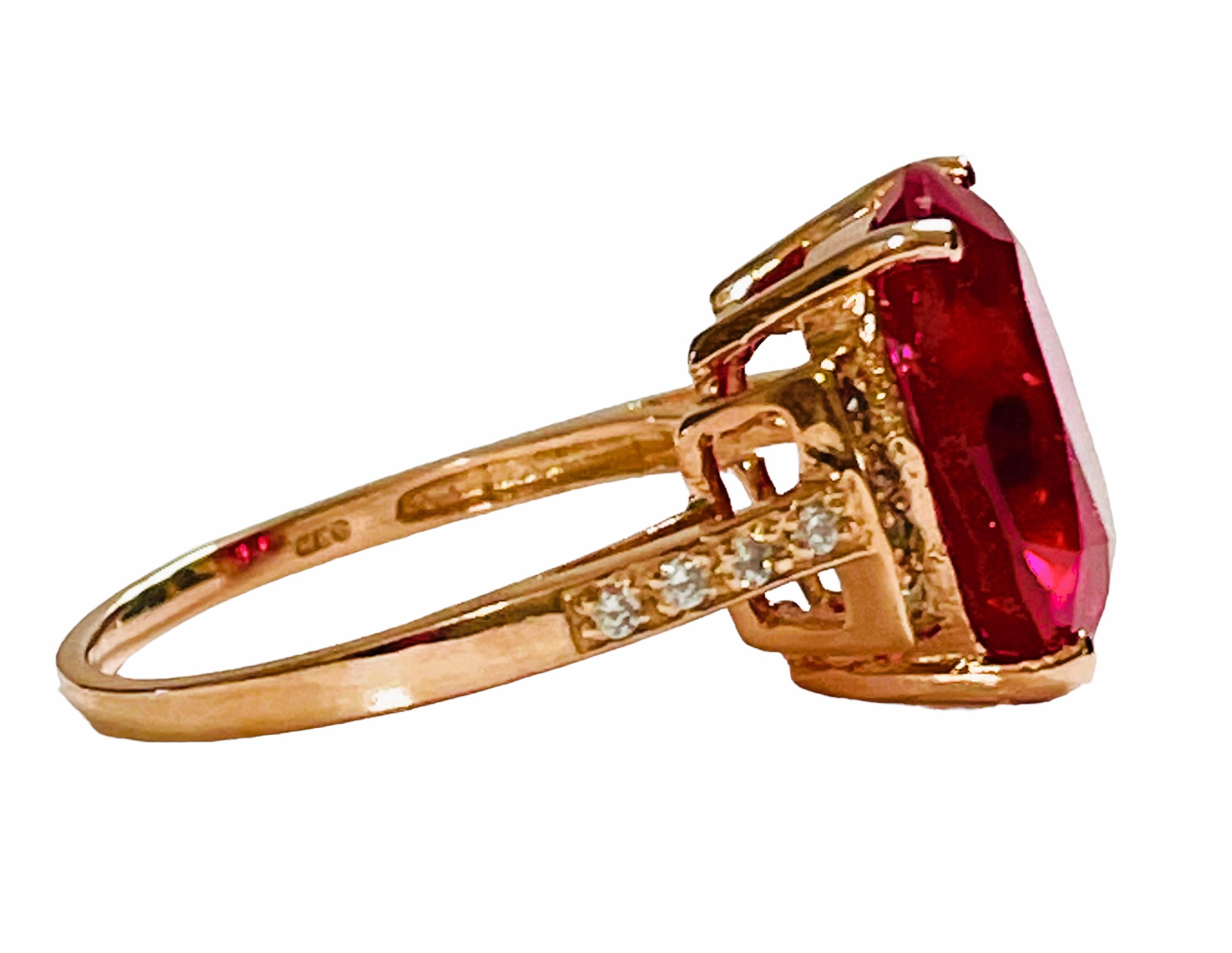 Neu Madagascar 7,80 Karat Rubin & Weier Saphir R vergoldeter Sterling Ring im Zustand „Neu“ in Eagan, MN