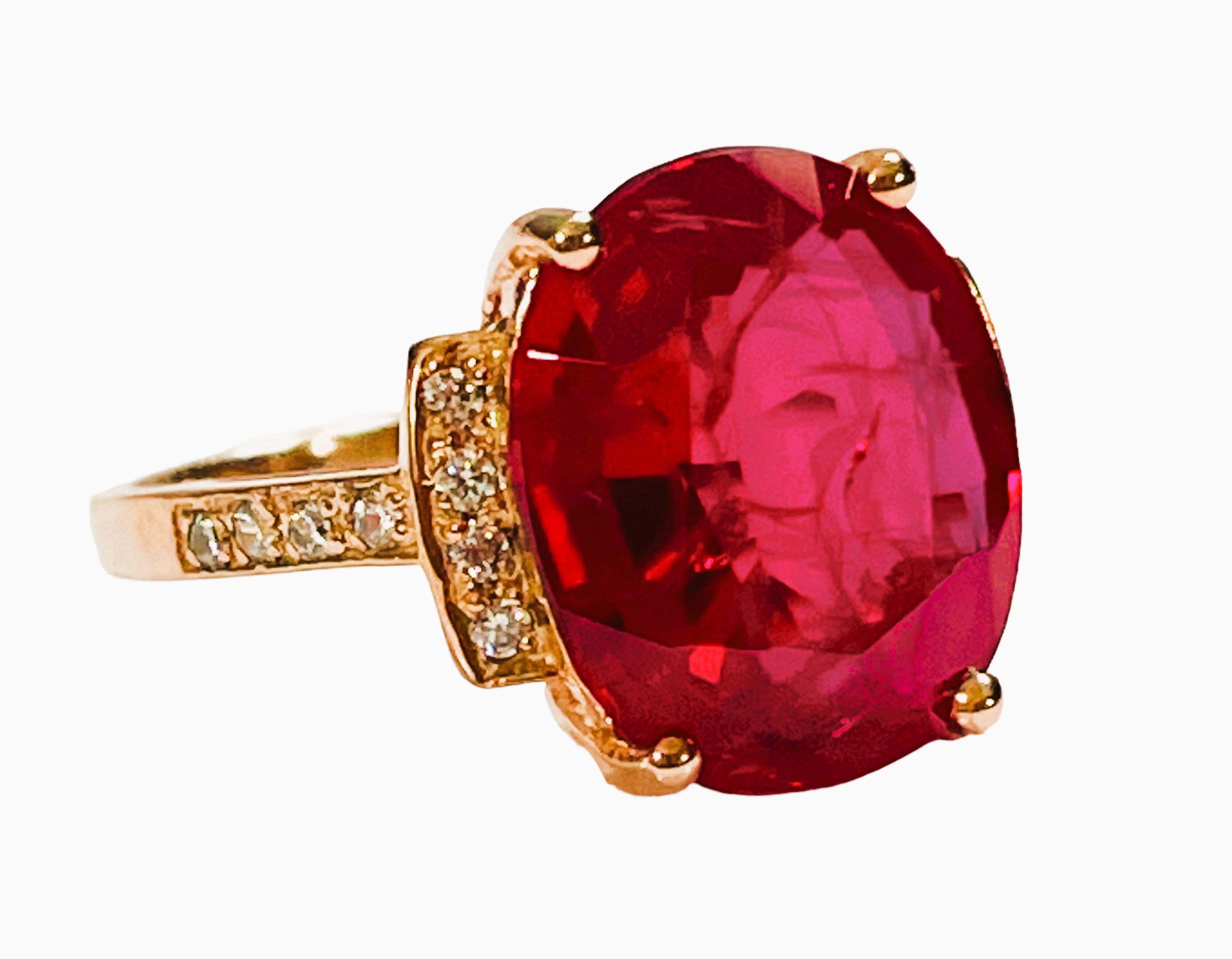 Neu Madagascar 7,80 Karat Rubin & Weier Saphir R vergoldeter Sterling Ring Damen