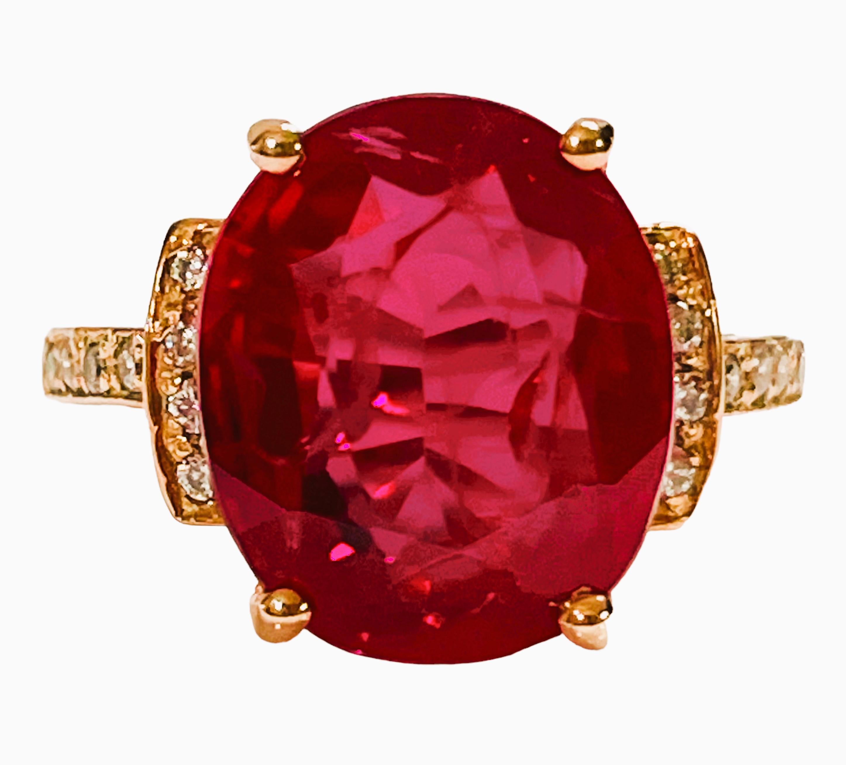 Neu Madagascar 7,80 Karat Rubin & Weier Saphir R vergoldeter Sterling Ring 1