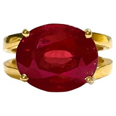 New Madagascar 7.9 Ct Red Ruby Sterling Ring