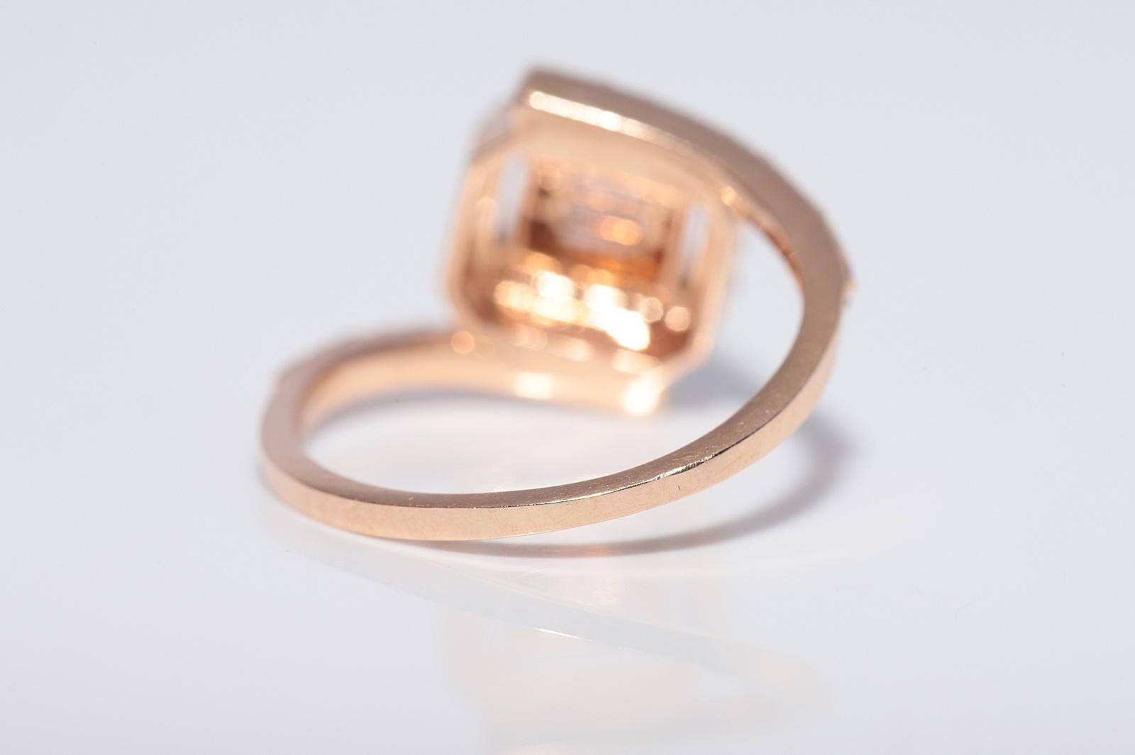 New Made 14k Gold Natürlichen Baguetteschliff und Brillantschliff Diamantring im Angebot 8