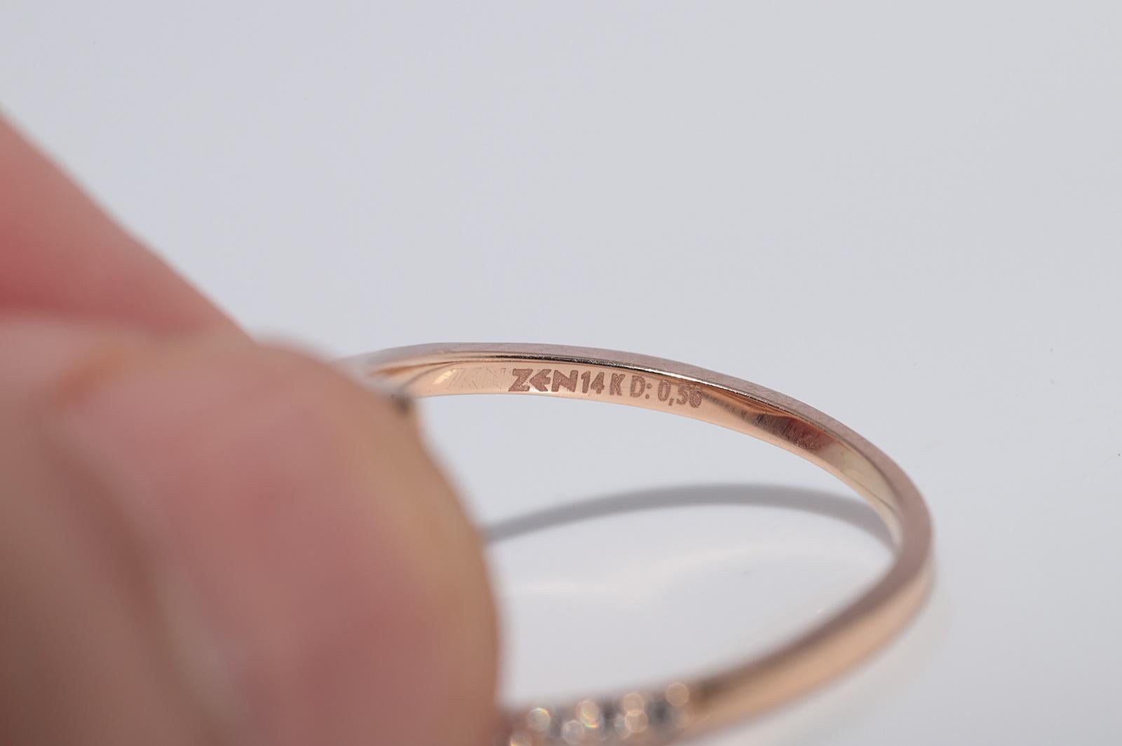 New Made 14k Gold Natürlichen Baguetteschliff und Brillantschliff Diamantring im Angebot 10