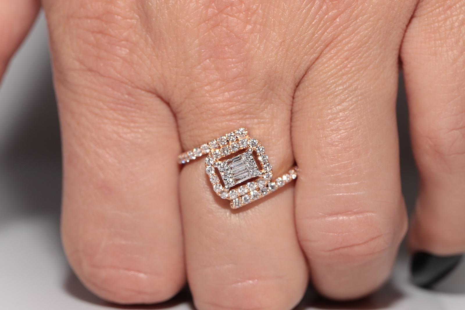New Made 14k Gold Natürlichen Baguetteschliff und Brillantschliff Diamantring im Zustand „Gut“ im Angebot in Fatih/İstanbul, 34