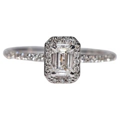 New Made 14k Gold Natural Baguette Cut Diamond And Brilliant Cut Solitaire Ring