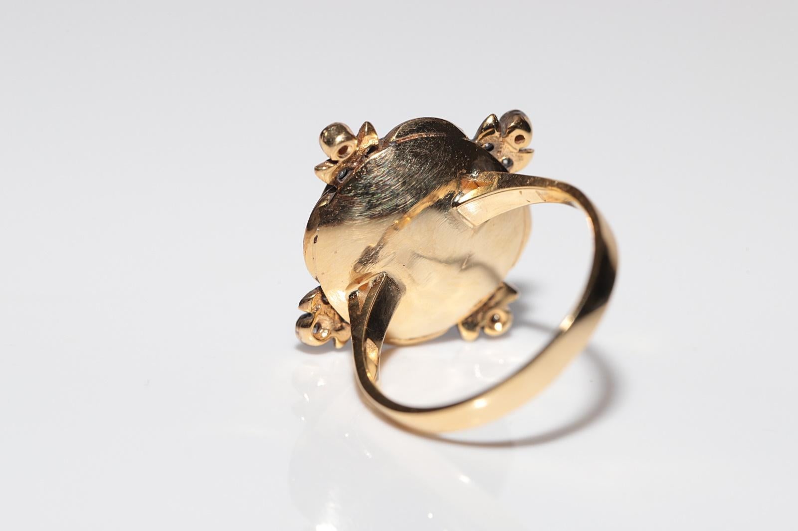 New Made 14k Gold Natural Diamond And Caliber Cut Ruby Decorated Amazing Ring For Sale 6
