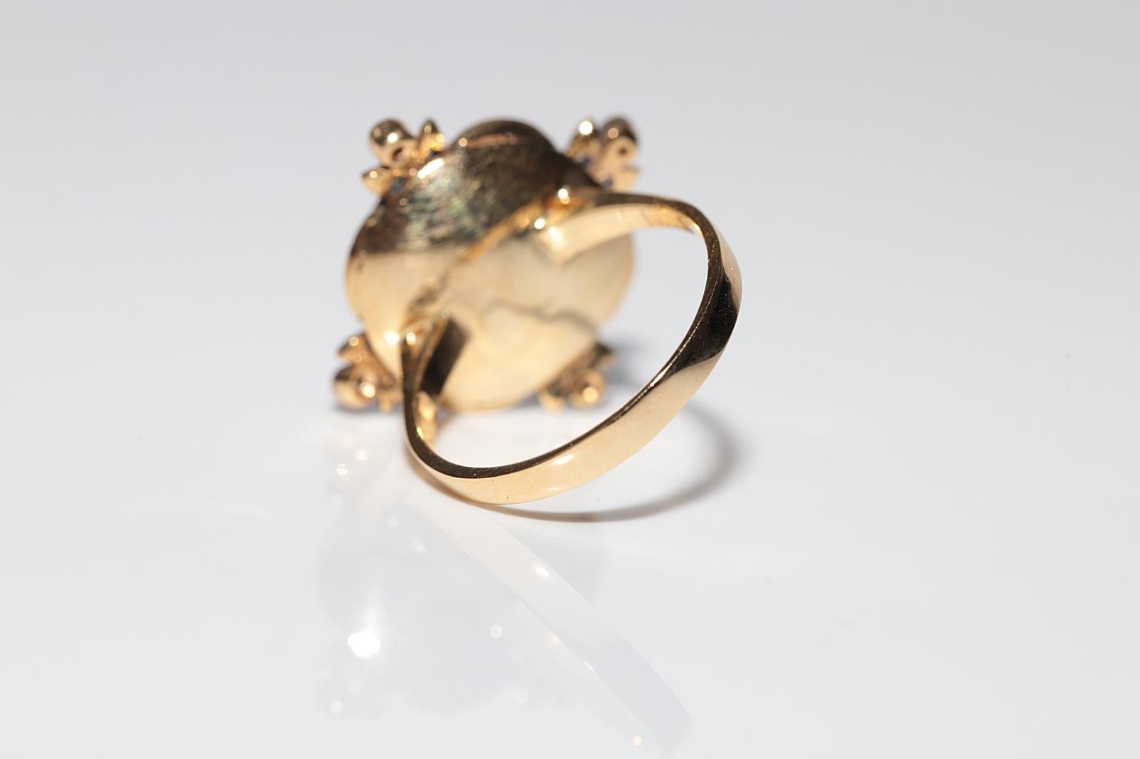New Made 14k Gold Natural Diamond And Caliber Cut Ruby Decorated Amazing Ring For Sale 7