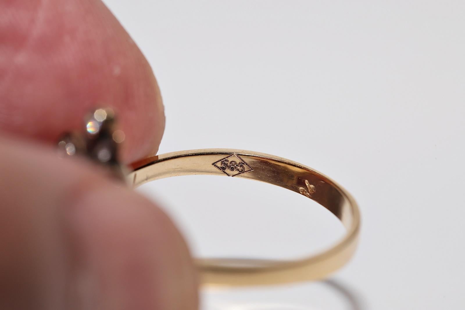 New Made 14k Gold Natural Diamond And Caliber Cut Ruby Decorated Amazing Ring For Sale 10