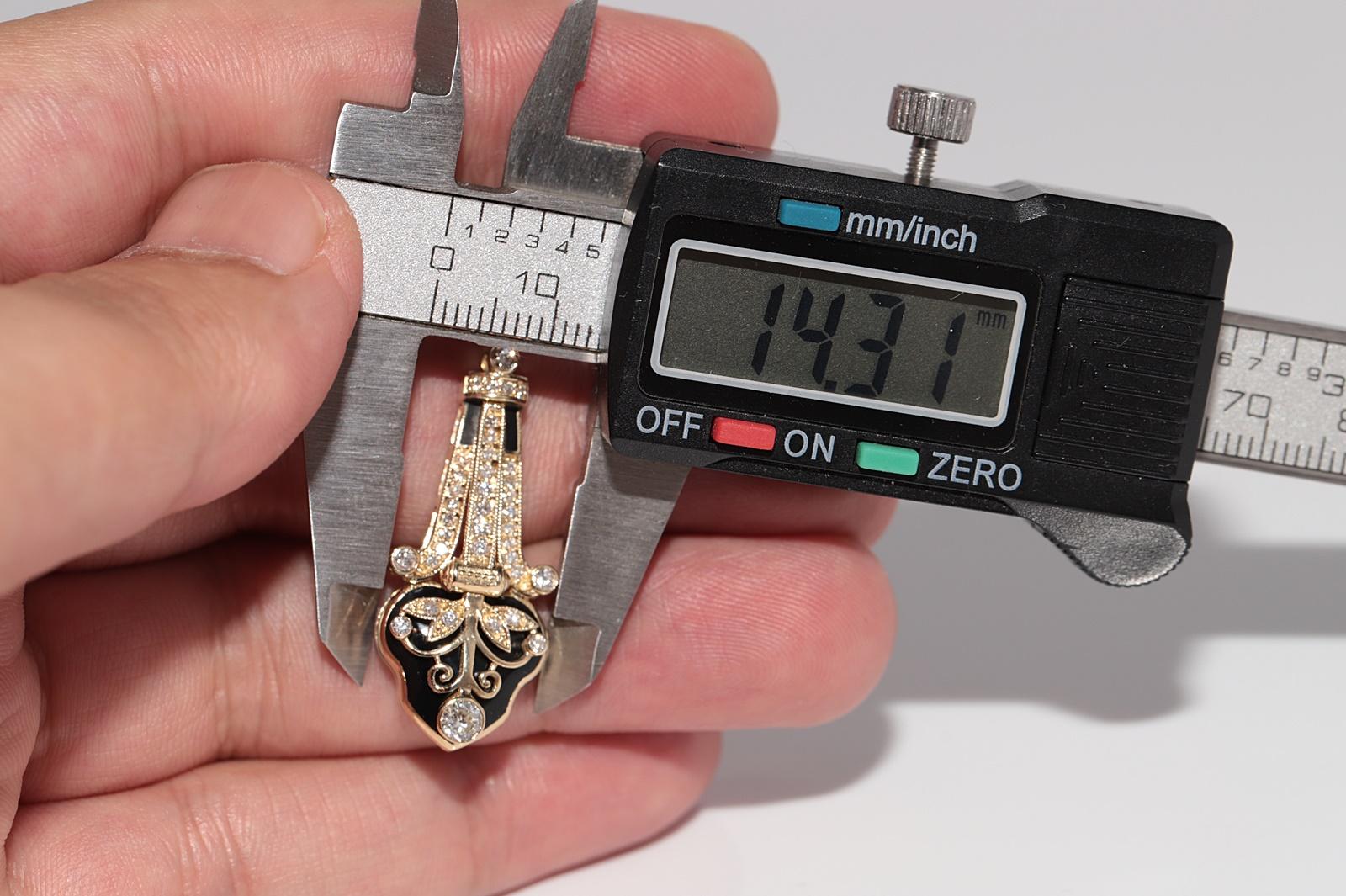 Neuer gefertigter 14k Gold natürlicher Diamant- und Emaille-Dekorierter Tropfenohrring im Angebot 7