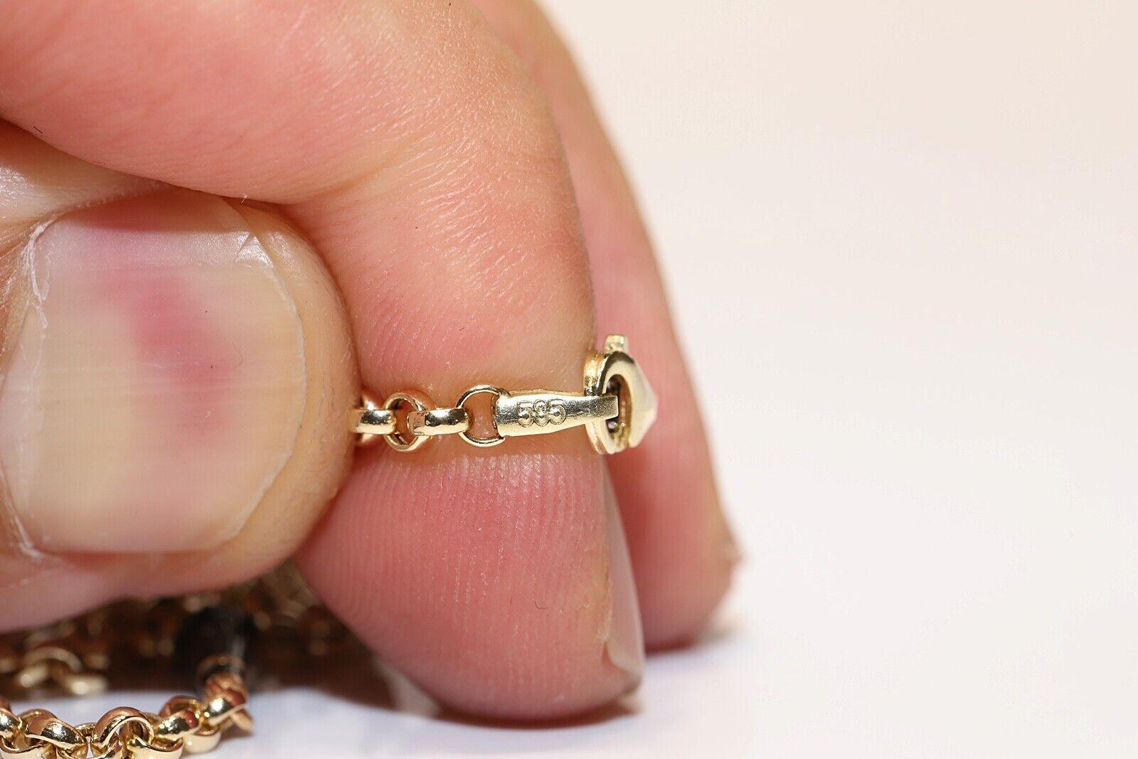 Collier pendentif en or 14 carats, décoré de diamants naturels et d'émail, neuf en vente 5