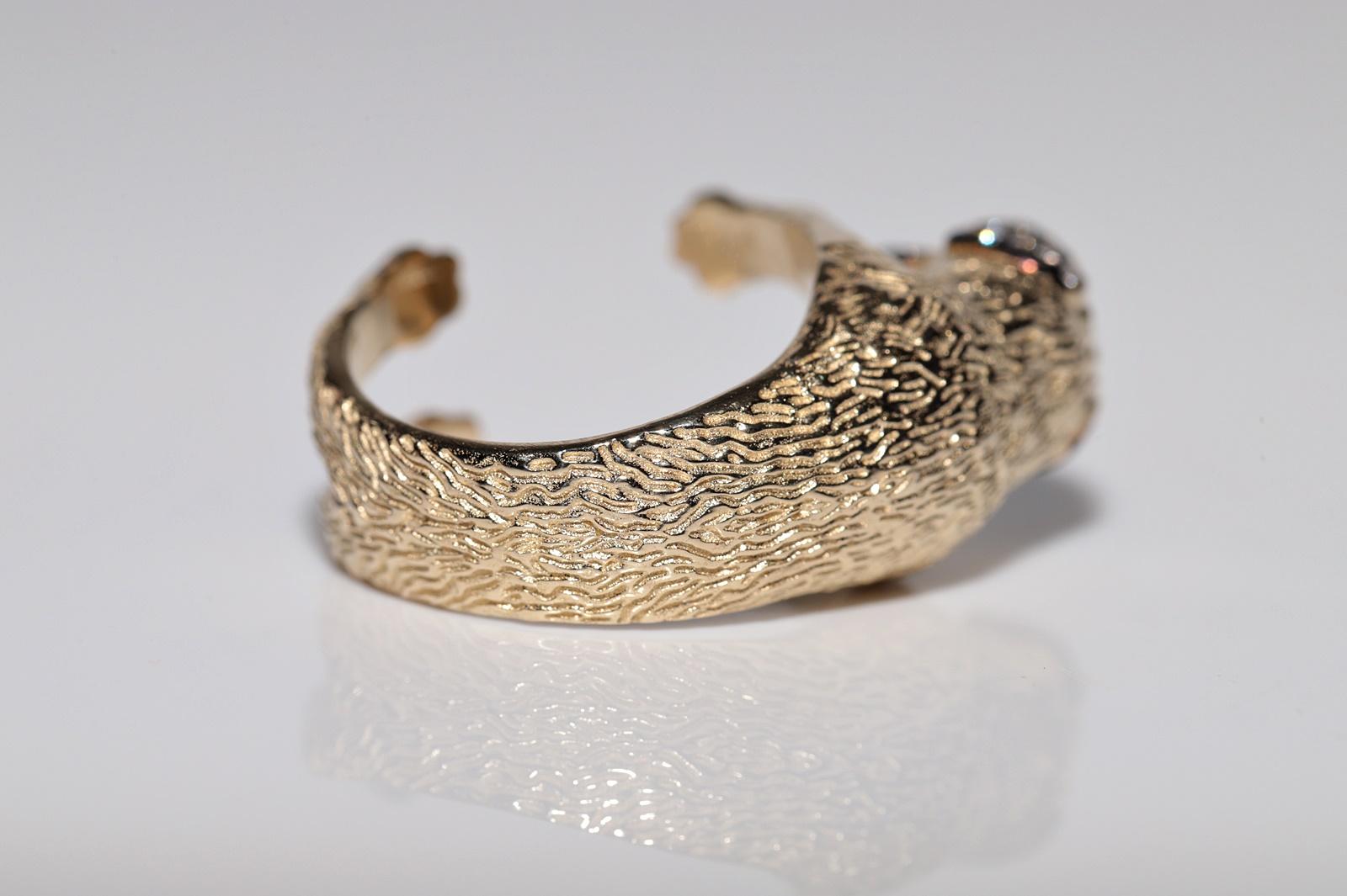 Anillo para perro decorado con rubíes y diamantes naturales de oro de 14k de nueva factura en venta 5