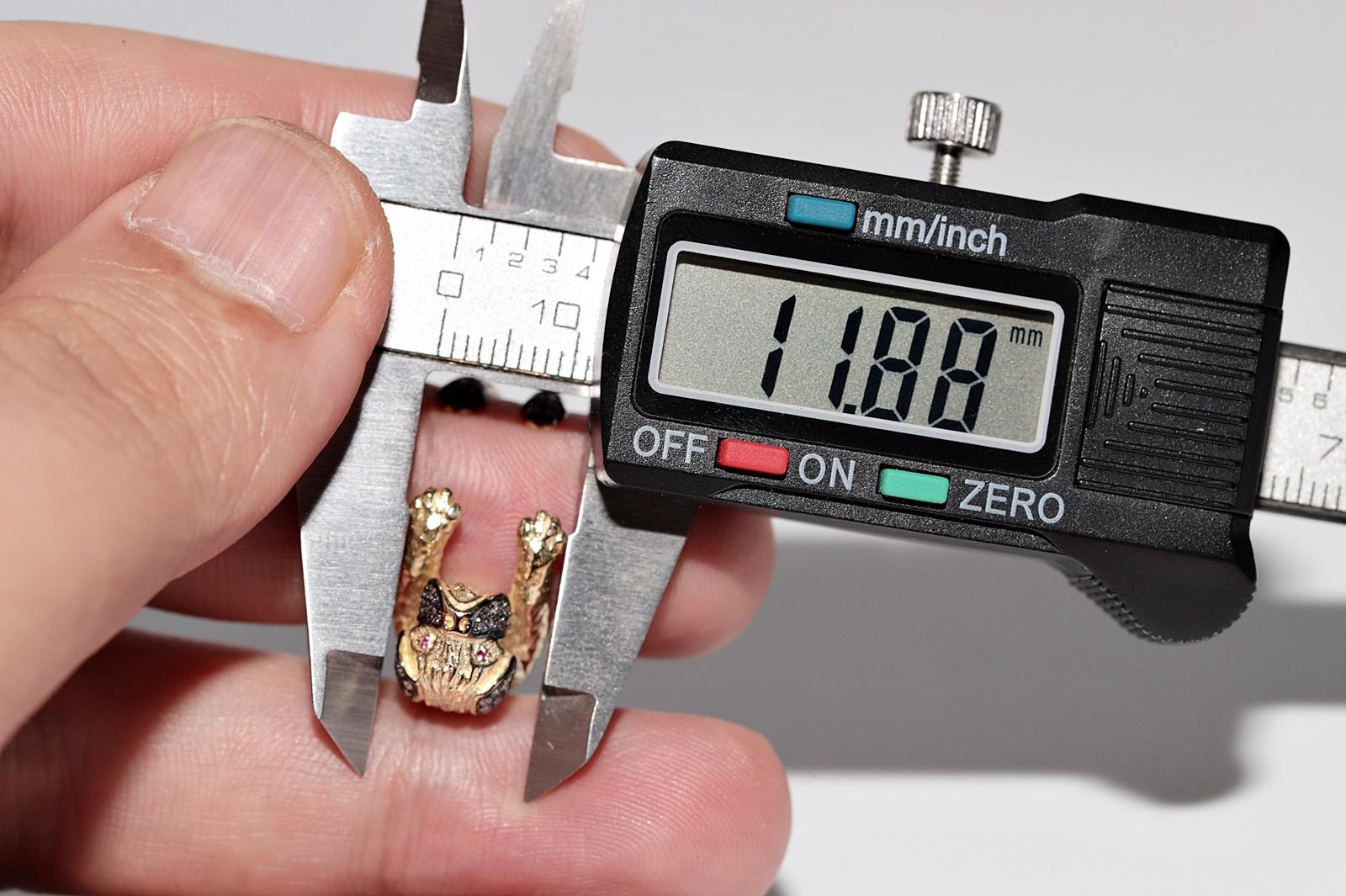 Anillo para perro decorado con rubíes y diamantes naturales de oro de 14k de nueva factura en venta 12