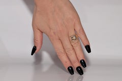 New Made 14k Gold Natural Diamond And Ruby Decorated Dog Ring