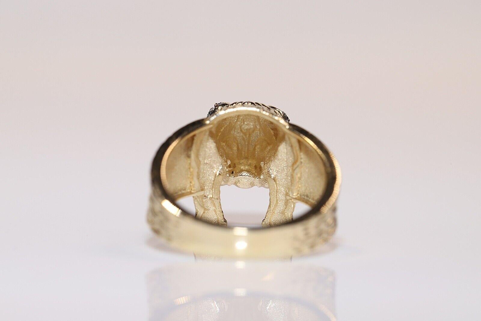 New Made 14k Gold Natural Diamond And Ruby Decorated Dog Style  Bague Neuf - En vente à Fatih/İstanbul, 34