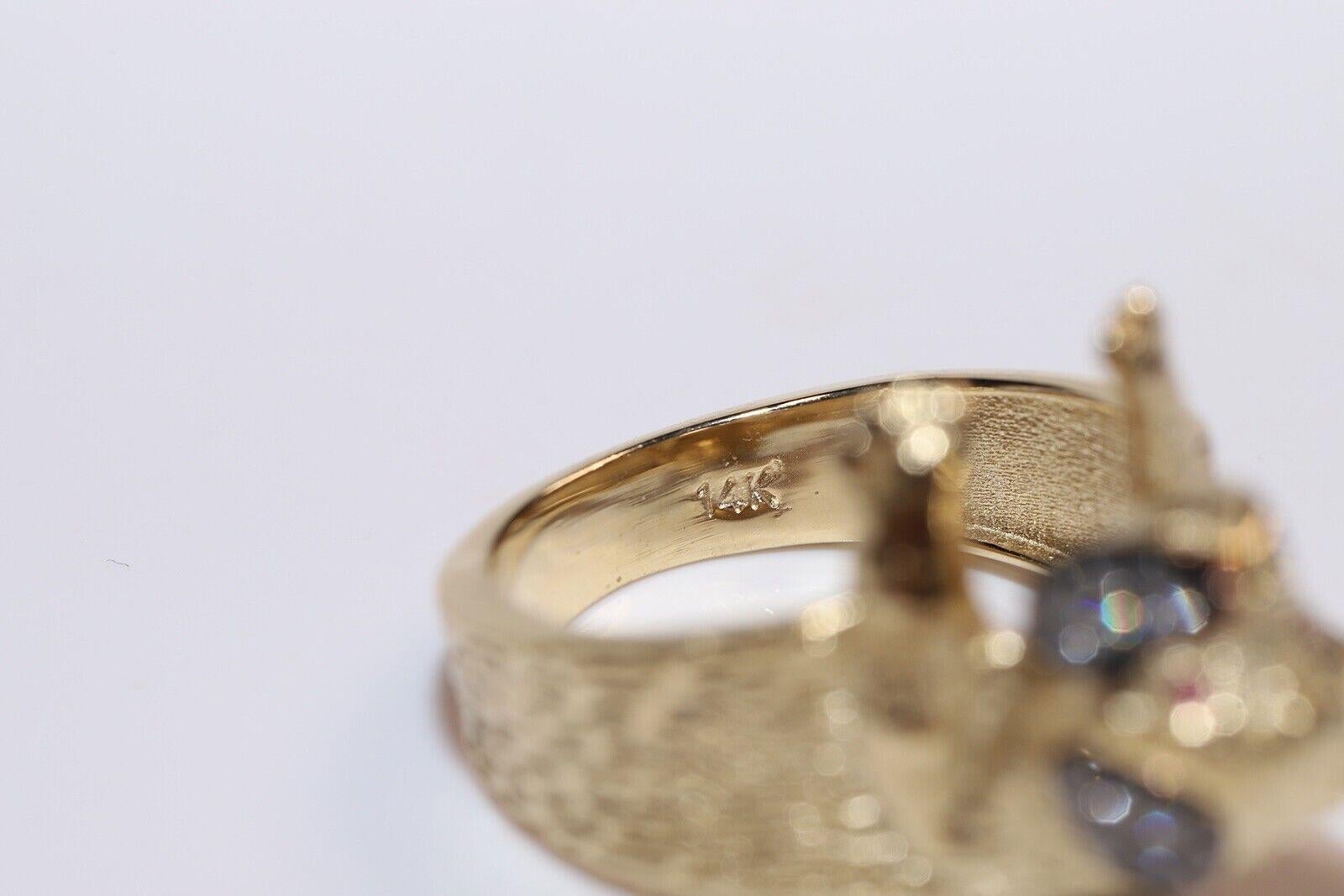 New Made 14k Gold Natural Diamond And Ruby Decorated Dog Style  Bague Pour femmes en vente